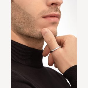 Nhẫn Cưới Serpenti Viper Chế Tác Hong Kong Vàng Trắng 18K Bản Nhỏ (1)