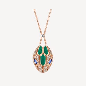 Vòng Cổ Bvlgari Serpenti Seduttori Chế Tác Vàng Hồng Kim Cương Đá Quý Tự Nhiên 43-45cm (2)
