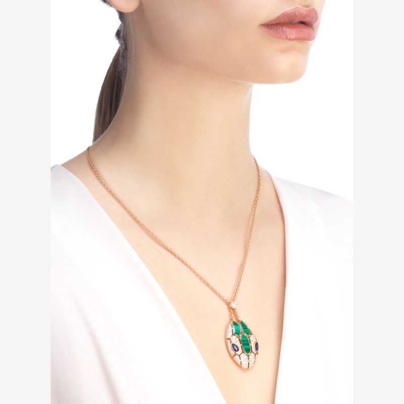 Vòng Cổ Bvlgari Serpenti Seduttori Chế Tác Vàng Hồng Kim Cương Đá Quý Tự Nhiên 43-45cm (2)