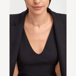 Vòng Cổ Bvlgari Serpenti Viper Chế Tác Vàng Hồng 18K Nhập Khẩu Hong Kong 36cm (1)