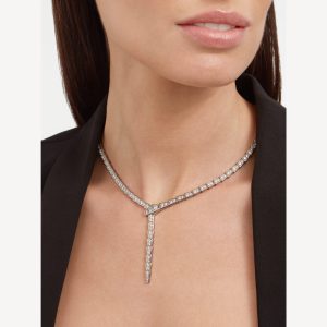 Vòng Cổ Bvlgari Serpenti Viper Chế Tác Vàng Trắng Kim Cương Thiên Nhiên