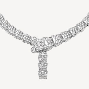 Vòng Cổ Bvlgari Serpenti Viper Full Pavé Diamonds Chế Tác Vàng 18K Kim Cương (2)