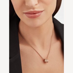 Vòng Cổ Bvlgari Serpenti Viper Full Pavé Diamonds Vàng Hồng 18K Kim Cương Tự Nhiên (4)