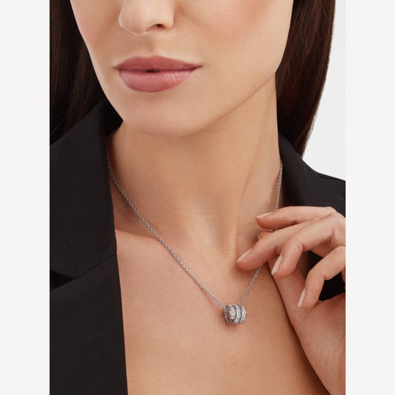 Vòng Cổ Bvlgari Serpenti Viper Full Pavé Diamonds Vàng Trắng 18K Kim Cương Tự Nhiên (1)