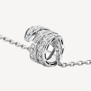 Vòng Cổ Bvlgari Serpenti Viper Full Pavé Diamonds Vàng Trắng 18K Kim Cương Tự Nhiên (1)