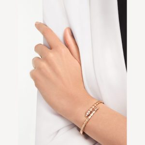 Vòng Tay Serpenti Viper Demi Pavé Diamond Vàng Hồng Kim Cương Thiên Nhiên