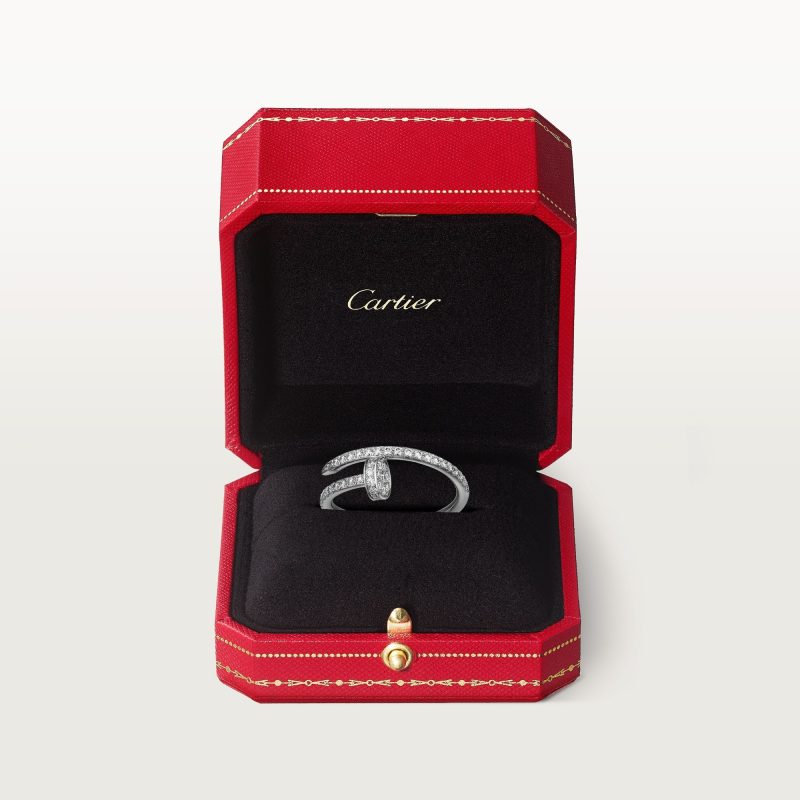Nhẫn Cartier Juste un Clou Vàng Trắng 18K Kim Cương Thiên Nhiên Chế Tác Hong Kong