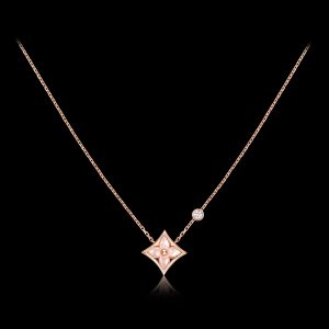 Vòng Cổ Louis Vuitton Color Blossom Star BB Chế Tác Vàng Hồng 18K 1 Viên Kim Cương 41cm (1)