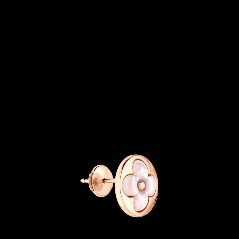 Khuyên Tai Louis Vuitton Color Blossom Sun BB Chế Tác Đá Xà Cừ Hồng Vàng 18K AU750 (3)