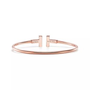 Lắc Tay Tiffany & Co T Chế Tác Vàng Hồng 18K Đính Kim Cương Tự Nhiên Và Đá Xà Cừ Trắng (2)