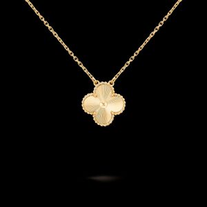 Dây Chuyền Van Cleef & Apels Alhambra Chế Tác Hong Kong Vàng 18K 15mm Dài 42cm (1)