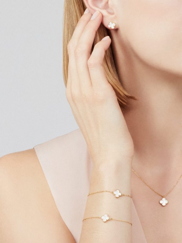 Dây Chuyền Van Cleef & Apels Alhambra Chế Tác Hong Kong Vàng 18K Đá Xà Cừ Tự Nhiên 40cm (3)