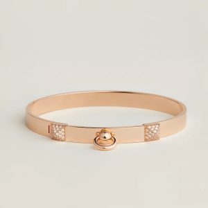 Lắc Tay Hermes Collier de Chien Chế Tác Vàng Hồng 18K Kim Cương Tự Nhiên Nhập Khẩu (2)