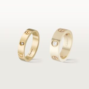 Nhẫn Cartier Love Chế Tác Hong Kong Rộng 4mm Đính 1 Viên Kim Cương Tự Nhiên 3 Màu (3)