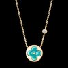Vòng Cổ Louis Vuitton Color Blossom Sun BB Đá Amazonite Kim Cương Chế Tác Vàng 18K 41cm (3)