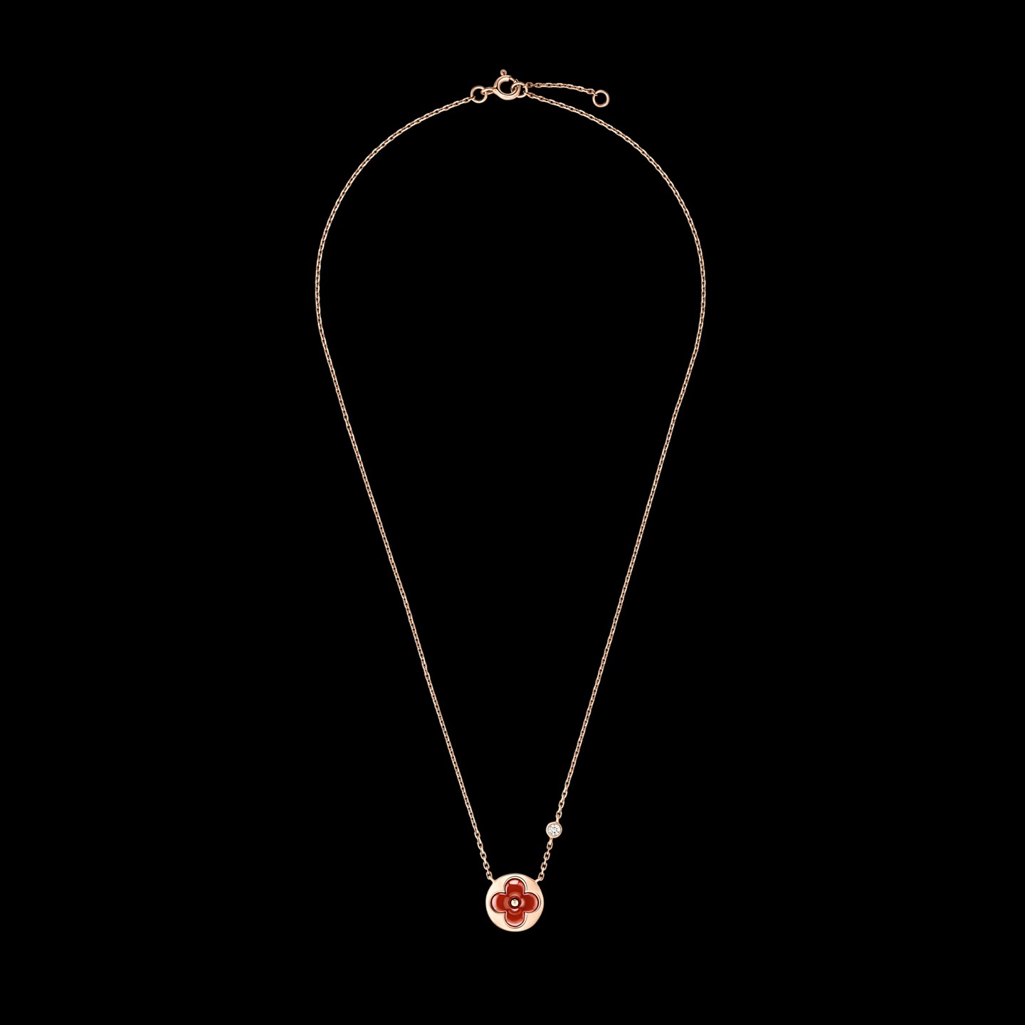 Vòng Cổ Louis Vuitton Color Blossom Sun BB Đính Đá Cornelian Vàng 18K Dài 41cm (7)