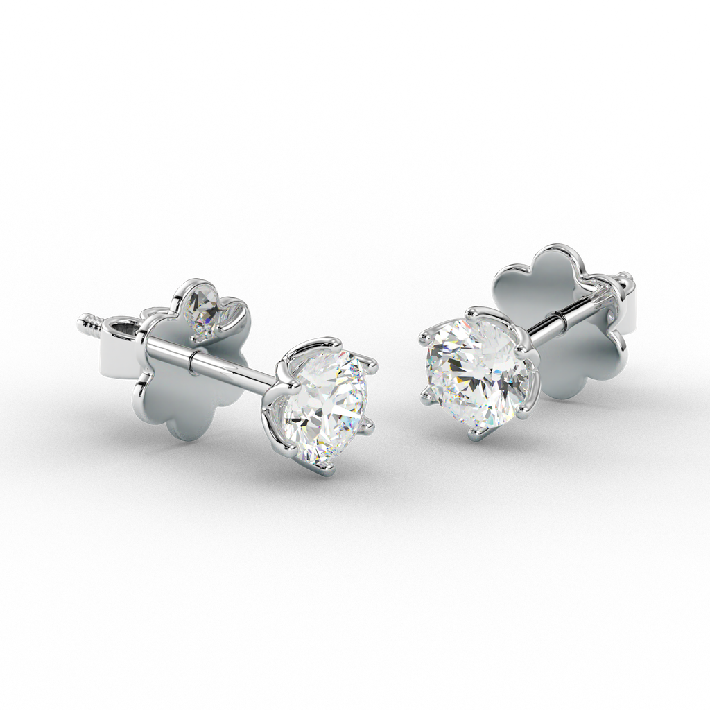 Hoa Tai Nụ Kim Cương Tự Nhiên Vàng Trắng 18K - ME25005 (3) Hoa Tai Nụ Kim Cương Tự Nhiên Vàng Trắng 18K - ME25005