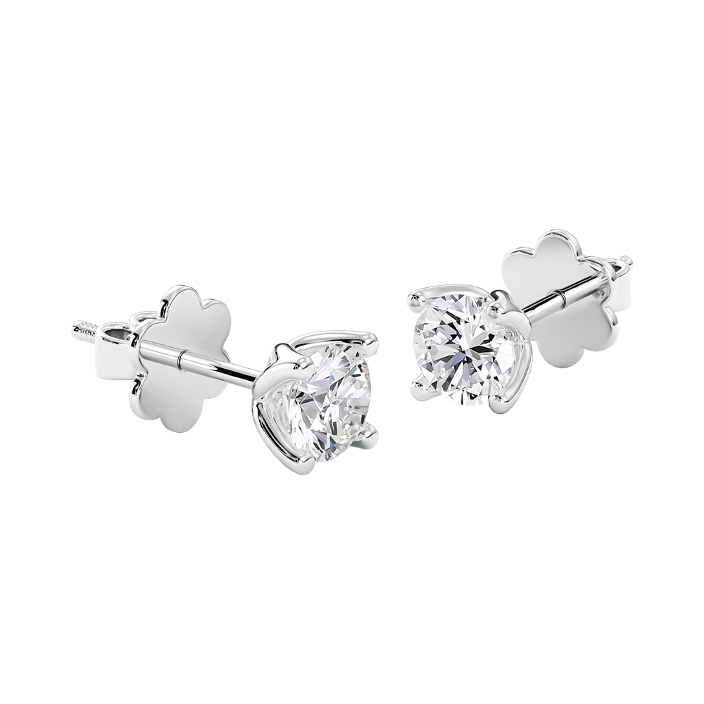 Hoa Tai Nụ Kim Cương Tự Nhiên Vàng Trắng 18K - ME25006 (2) Hoa Tai Nụ Kim Cương Tự Nhiên Vàng Trắng 18K - ME25006